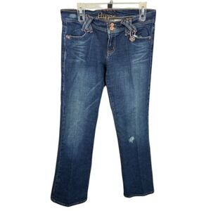 Hippie Jeans Bootcut Dark Wash Denim Low Rise X‎ Detail Size 13 Vintage